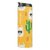 シームレスな漫画のラマとサボテンの模様 タンブラー (回転右)