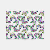 シームレスな漫画の子供抽象芸術buttefly pattern wh フリースブランケット (正面(横))