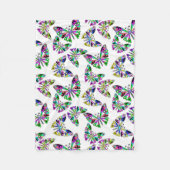 シームレスな漫画の子供抽象芸術buttefly pattern wh フリースブランケット (正面)