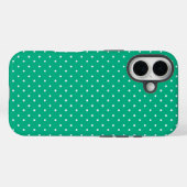 シームレスな無地のターコイズドット柄 Case-Mate iPhoneケース (裏面 (横))