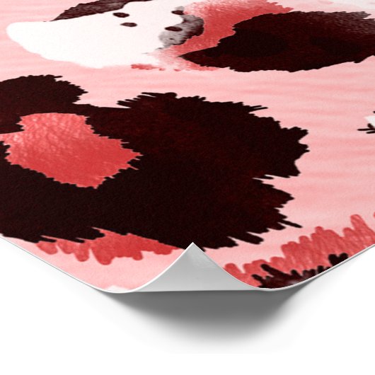 シームレスな無限の手の描画された水の色レオパードAni ポスター (角)