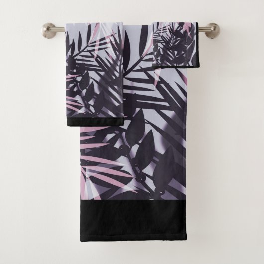 シームレスな熱帯ジャングルのエキゾチックなパーム葉パターター バスタオルセット (インサイチュ)