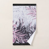 シームレスな熱帯ジャングルのエキゾチックなパーム葉パターター バスタオルセット (ハンドタオル)