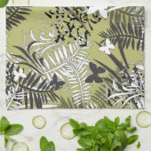 シームレスな熱帯ジャングルパーム葉トロピックバター キッチンタオル (折り畳み)