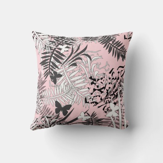 シームレスな熱帯ジャングルパーム葉トロピックバター クッション (裏面)