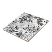 シームレスな熱帯ジャングルパーム葉トロピックバター タイル (側面)