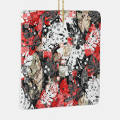 シームレスな熱帯ジャングル異国葉のモンスターズbl セラミックオーナメント (右)