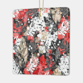 シームレスな熱帯ジャングル異国葉のモンスターズbl セラミックオーナメント (左)