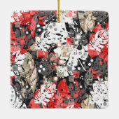 シームレスな熱帯ジャングル異国葉のモンスターズbl セラミックオーナメント (裏面)