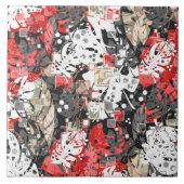 シームレスな熱帯ジャングル異国葉のモンスターズbl タイル (正面)