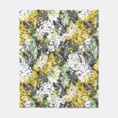 シームレスな熱帯ジャングル異国葉抽象芸術bl フリースブランケット (正面)