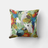 シームレスな熱帯パターンとオウム。 クッション (裏面)