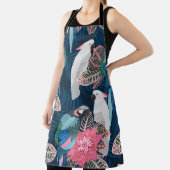 シームレスな熱帯パターンとオウム。ヴィンテージ油 エプロン (インサイチュ)