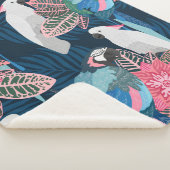 シームレスな熱帯パターンとオウム。ヴィンテージ油 シェルパブランケット (3/4)