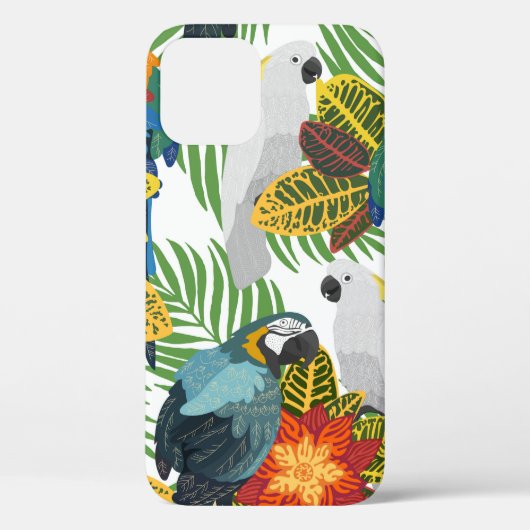 シームレスな熱帯パターンとオウム。 Case-Mate iPhoneケース (裏面)