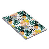 シームレスな熱帯パターン。パーム葉の緑の ノートブック (右側)