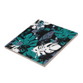 シームレスな熱帯葉ジャングルのモンステラのヤシの葉 タイル (側面)