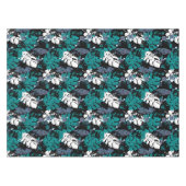 シームレスな熱帯葉ジャングルのモンステラのヤシの葉 テーブルクロス (正面(横))