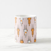 シームレスな猫の傷 コーヒーマグカップ (中央)