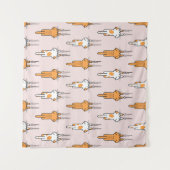 シームレスな猫の傷 タペストリー (正面(横))