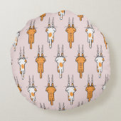 シームレスな猫の傷 ラウンドクッション (裏面)