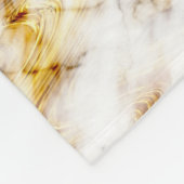 シームレスな白と金ゴールド大理石プリント。 フリースブランケット (角)