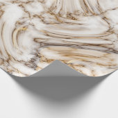 シームレスな白と金ゴールド大理石プリント ラッピングペーパー (角)