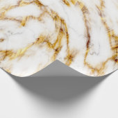 シームレスな白と金ゴールド大理石プリント。 ラッピングペーパー (角)