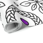 シームレスな白黒ラインアートパターン ラッピングペーパー (ロールコーナー)