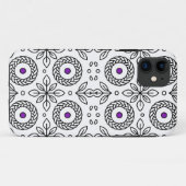 シームレスな白黒ラインアートパターン Case-Mate iPhoneケース (裏面(横))