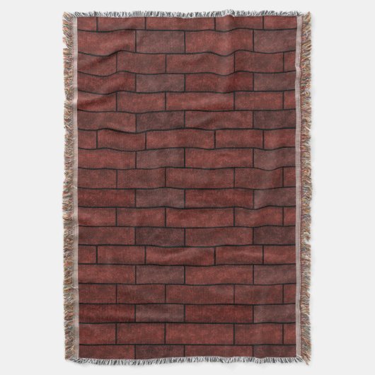 シームレスな石のレンガ壁の茶色のオレンジ色の色の色の色の色 スローブランケット (正面縦)