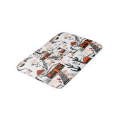 シームレスな砂漠の風景の家ブラックオレンジ バスマット (アングル)