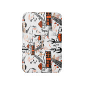 シームレスな砂漠の風景の家ブラックオレンジ バスマット (正面縦)