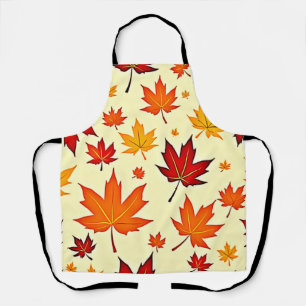 シームレスな秋の紅葉デザイン エプロン
