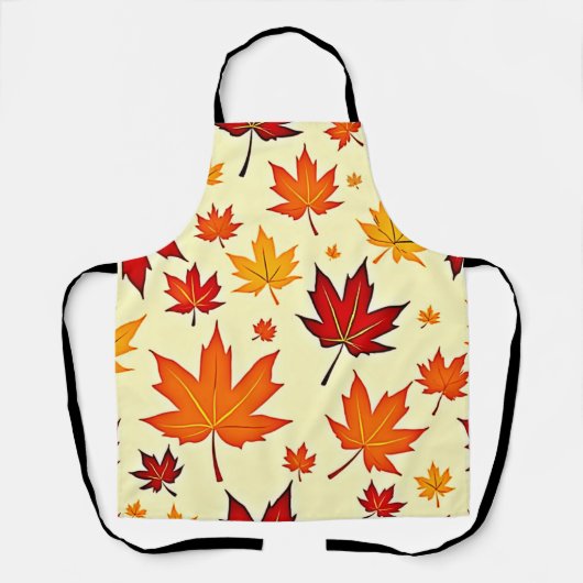 シームレスな秋の紅葉デザイン エプロン (正面)