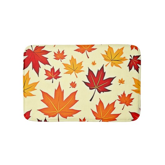 シームレスな秋の紅葉デザイン バスマット (正面)