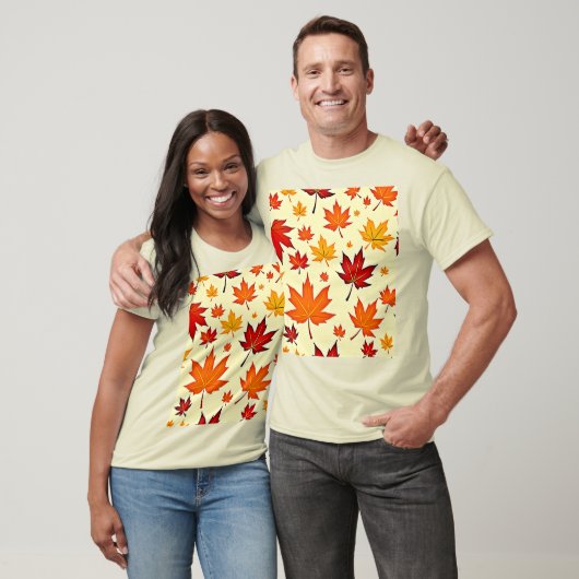 シームレスな秋の紅葉デザイン Tシャツ (ユニセックス)