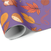 シームレスな秋ラッピング紙:リス離れと ラッピングペーパー (ロールコーナー)