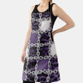 シームレスな紫外線ヒョウとシルバーチェーンパッド エプロン (インサイチュ)