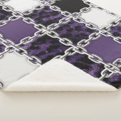 シームレスな紫外線ヒョウとシルバーチェーンパッド シェルパブランケット (3/4)