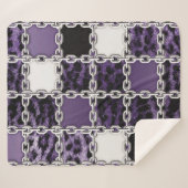 シームレスな紫外線ヒョウとシルバーチェーンパッド シェルパブランケット (正面(横))