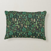シームレスな緑の植物の模様 アクセントクッション (裏面)