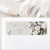 シームレスな緑の白エレガントフローラパーソナライズされた ラベル (インサイチュ)