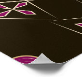 シームレスな美しいアンティークアートデコパターンや名前 ポスター (角)