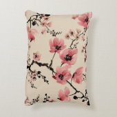 シームレスな美しいプリントの水色の花。セント アクセントクッション (裏面(縦))