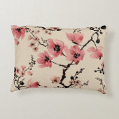 シームレスな美しいプリントの水色の花。セント アクセントクッション (裏面)