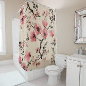 シームレスな美しいプリントの水色の花。セント シャワーカーテン (インサイチュ)