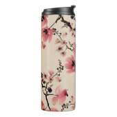 シームレスな美しいプリントの水色の花。セント タンブラー (回転左)