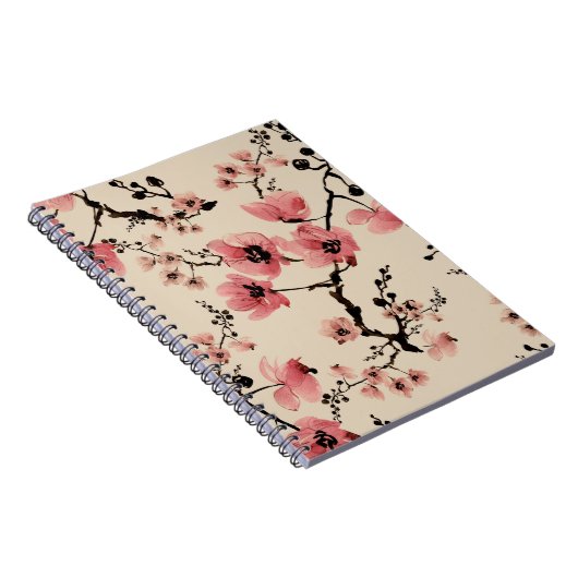 シームレスな美しいプリントの水色の花。セント ノートブック (右側)