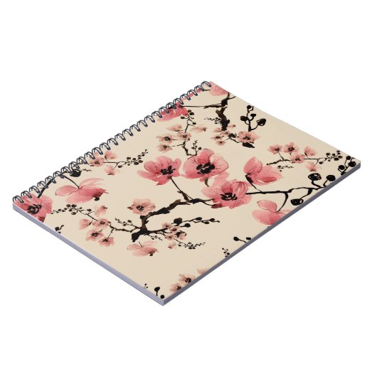 シームレスな美しいプリントの水色の花。セント ノートブック (左側)